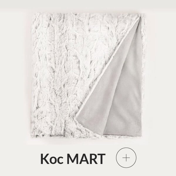 Koc szary z imitacji króliczego futra