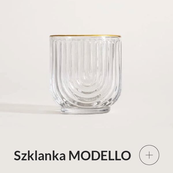 Szklanka ryflowana ze złotym rantem