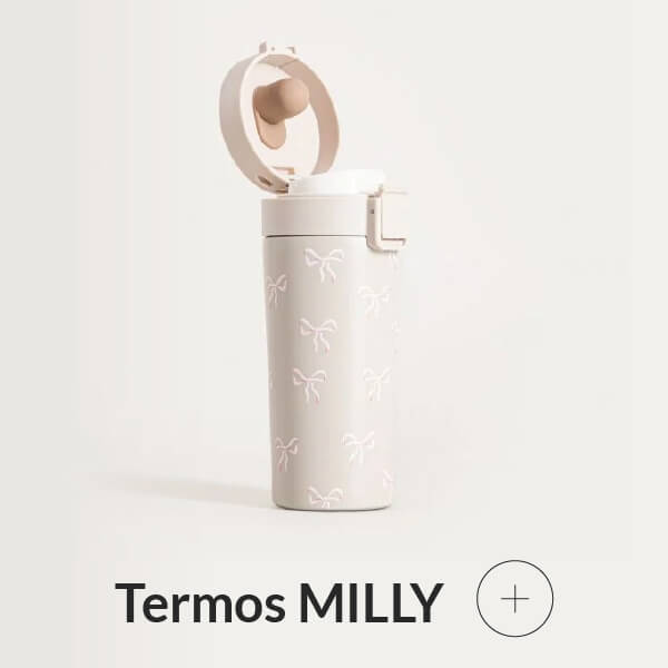 Termos beżowy w kokardki