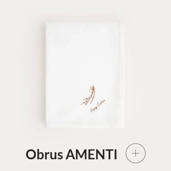 Obrus wielkanocny z napisem