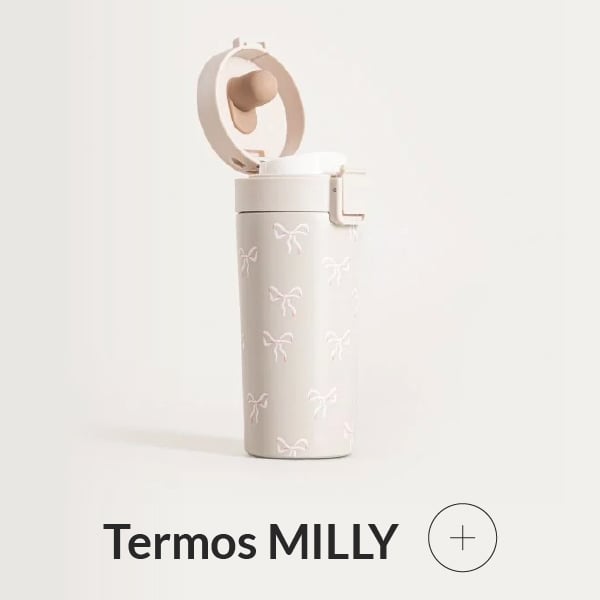 Termos beżowy w kokardki