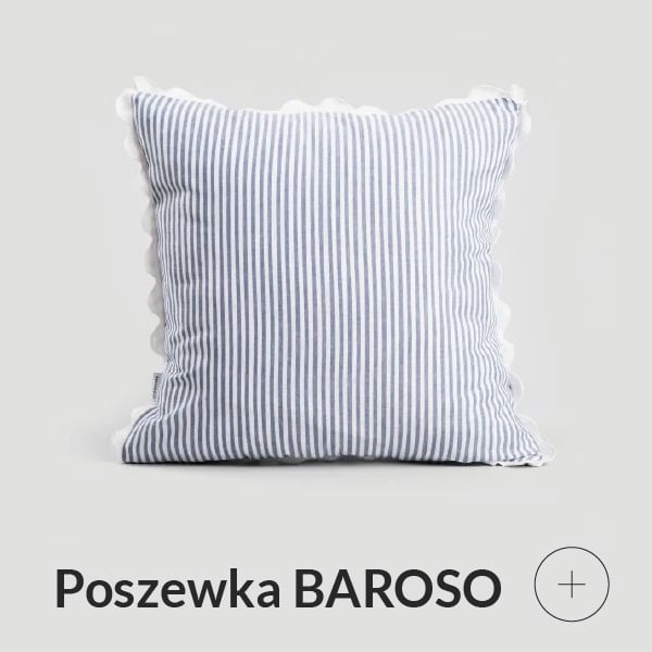 Poszewka dekoracyjna błękitna w paski