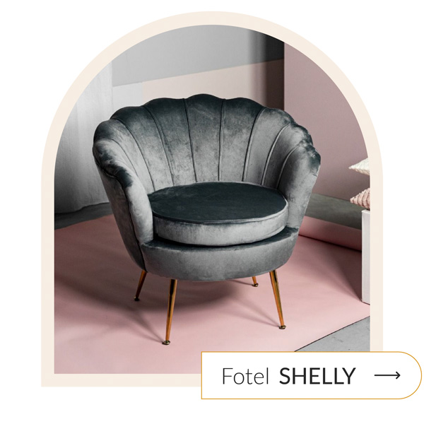fotel muszla szary