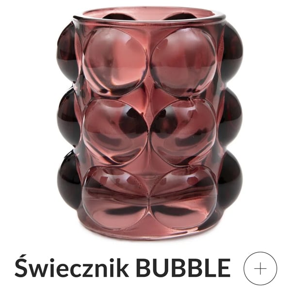 Świecznik bubble bordowy