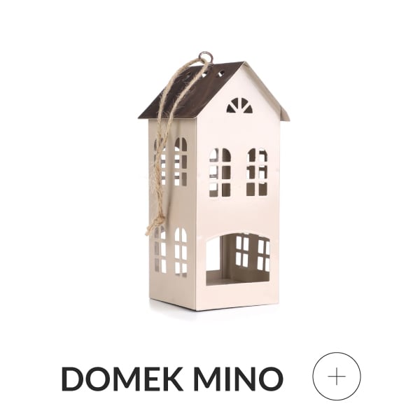 Lampion metalowy domek