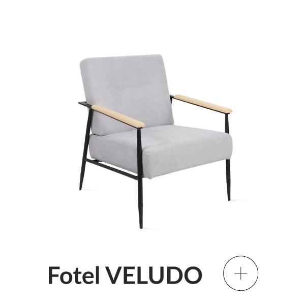 Fotel vintage jasnoszary scandi