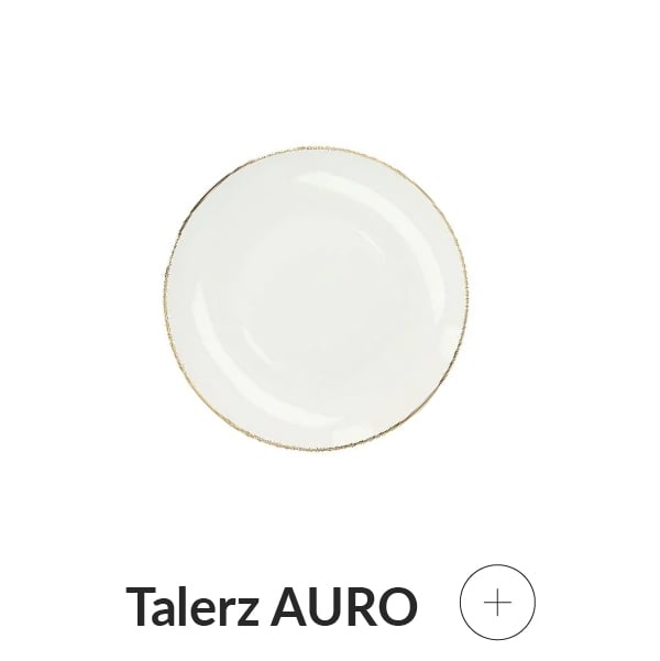 Talerz deserowy ze złotą obwódką