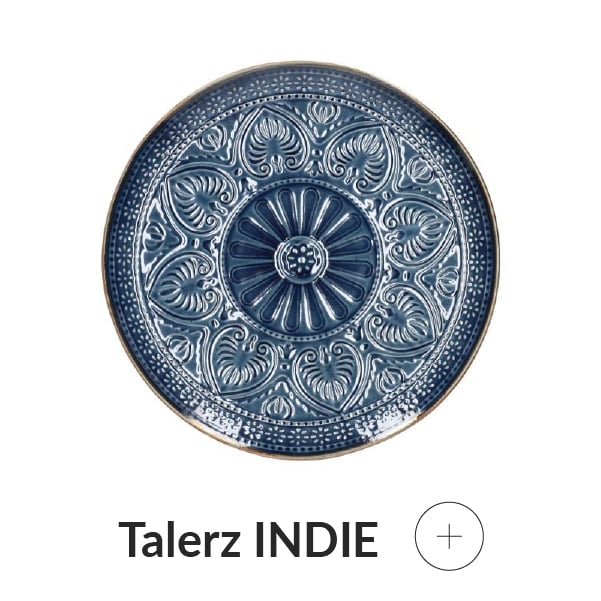 Talerz ozdobny granatowy