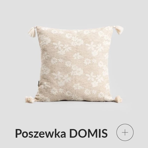 Poszewka dekoracyjna z frędzlami beżowa