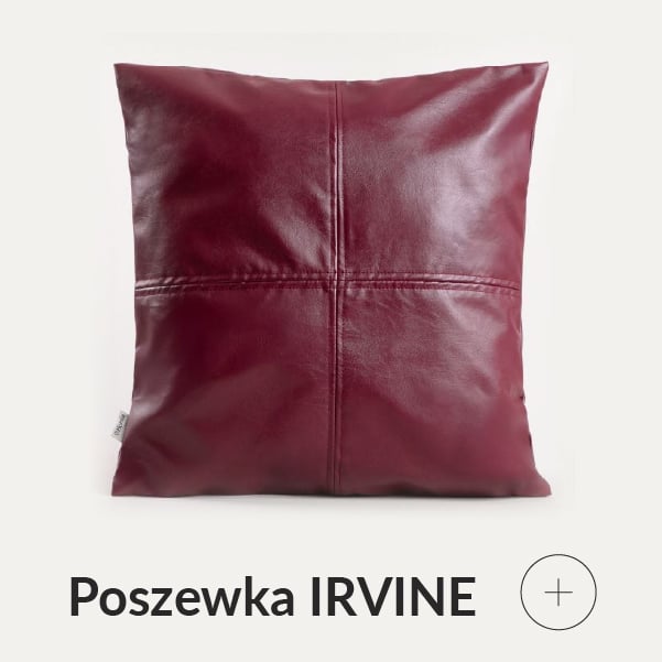 Poszewka burgundowa z imitacji skóry