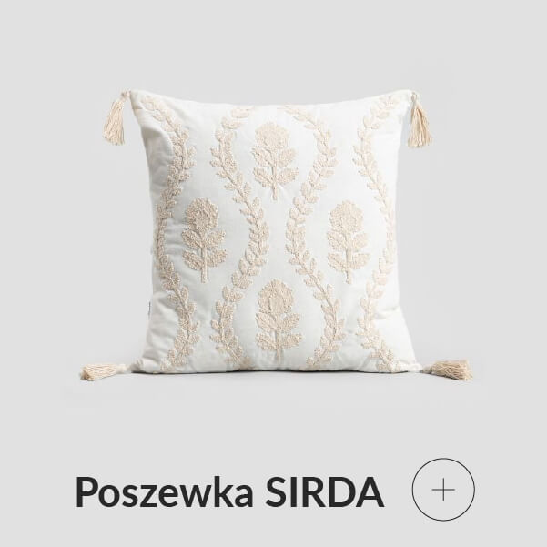 Poszewka beżowa z frędzlami