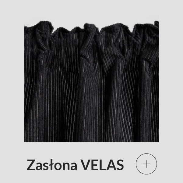 Zasłona welwetowa sztruksowa czarna